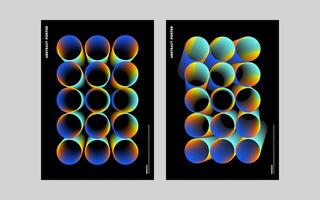 Abstract Gradient Geometry Shape Posters, Design template layout for cover vector