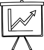 Presentation Board Graph Showing Upward Trend Growth Success vector