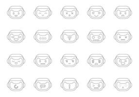 Futuristic Chatbot Icon Element Set vector