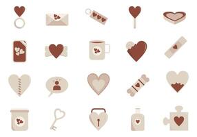 Happy Valentine Icon Element Set vector