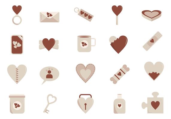 Happy Valentine Icon Element Set