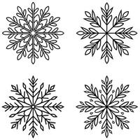Snowflake Outline Icon Thin Line Winter Graphic vector