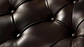 Close-up of luxurious black leather texture. photo