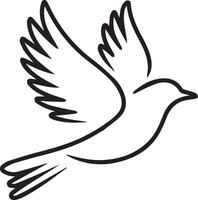 continuous line drawing of a bird. Illustration on white background. vector