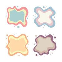 Set of Colorful Pastel Abstract Organic Water Fluid Liquid Blob Shape Backdrop Background vector