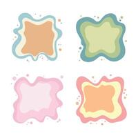 Set of Colorful Soft Pastel Abstract Organic Water Fluid Liquid Blob Shape Background vector