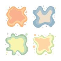 Set of Colorful Pastel Abstract Organic Water Fluid Liquid Blob Shape Template Background vector