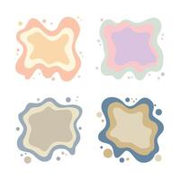 Set of Colorful Pastel Abstract Organic Nature Water Fluid Liquid Blob Shape Background vector