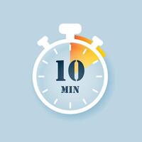 The 10 minute timer icon on a blue background vector