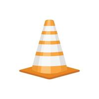 A traffic cone is shown on a white background vector