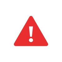 A red warning sign with an exclamation mark vector
