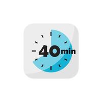 A clock icon with the words 40 minutes vector