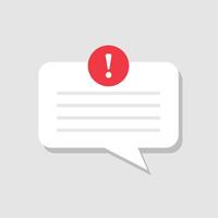 A speech bubble with an exclamation mark on it vector