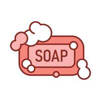 Soap icon with bubbles and soap bubbles illustration vector