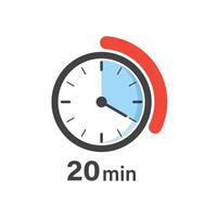A clock with the word 20 minutes on it vector