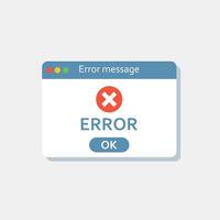 Error message on a computer screen vector
