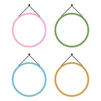 Minimalist four wall decoration frame with a circle shape vector