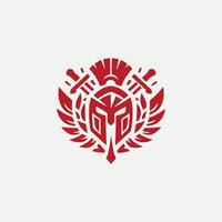 Shield of Linear Spartan Collection Logo Design vector