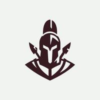 Shielded Line Linear Spartan Collection Logo Design vector