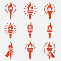 Glow spire Torch Collection Logo vector