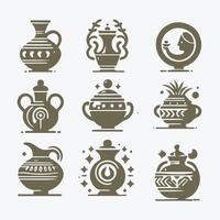 Olden Era Pots Ancient pot collection logo vector