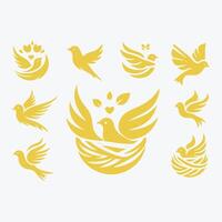 Winged Haven Nesing bird collection logo vector