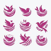 The Safe Nest Nesing bird collection logo vector
