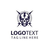 Lightning Doom skull design vector