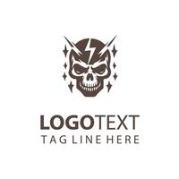 Lightning Crisis skull design vector