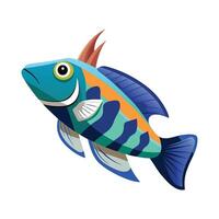 Charming Design of Cleaner Wrasse vector