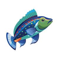 Elegant Illustration of Cleaner Wrasse Fish vector