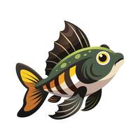 Stylish Illustration of Featherfin Squeaker vector