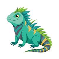 Elegant Artwork of Fiji Crested Iguana vector