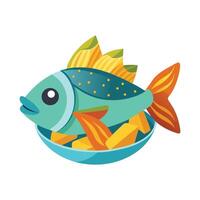 Dynamic Artwork of Fish n Chips Fish vector