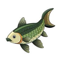Elegant Artwork of Grass Carp vector