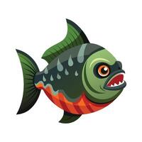Elegant Artwork of Piranha vector