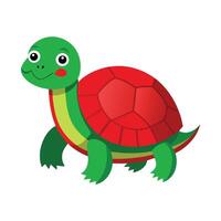 Charming Design of RedCrowned Roofed Turtle vector