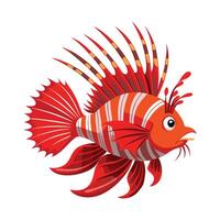 Dynamic Artwork of Red Lionfish vector