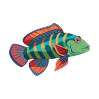 Dynamic Artwork of SixLine Wrasse vector