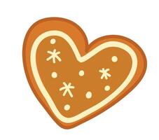 A heart shaped cookie with stars on it vector