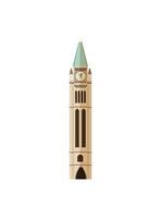 A cartoon illustration of a tall building with a clock tower vector