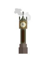 A clock tower with smoke coming out of it vector