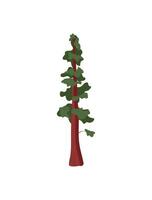 A tree with a red trunk and green leaves vector