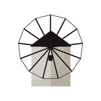 A windmill with a black and white design vector