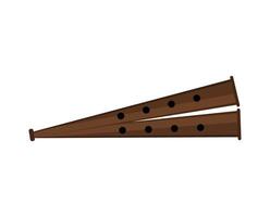 Two wooden flutes on a white background vector
