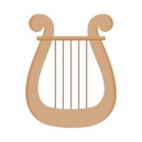 Ancient harp icon in flat style on a white background vector