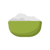 Rice bowl icon in flat style on white background vector
