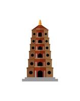 An illustration of a pagoda tower vector