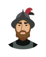 A man in a medieval hat with a beard vector