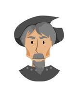 A man with a beard and hat vector